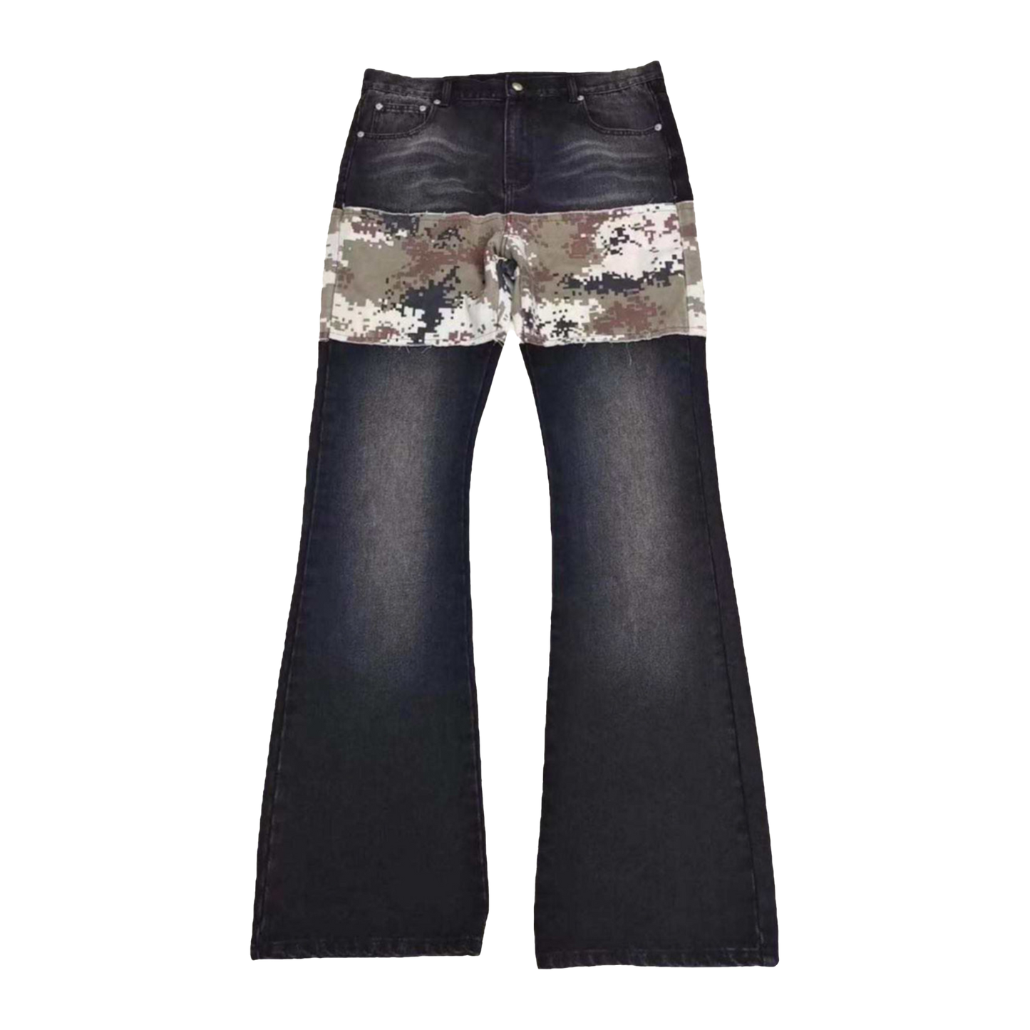 Black Digital Camo Hybrid Denim